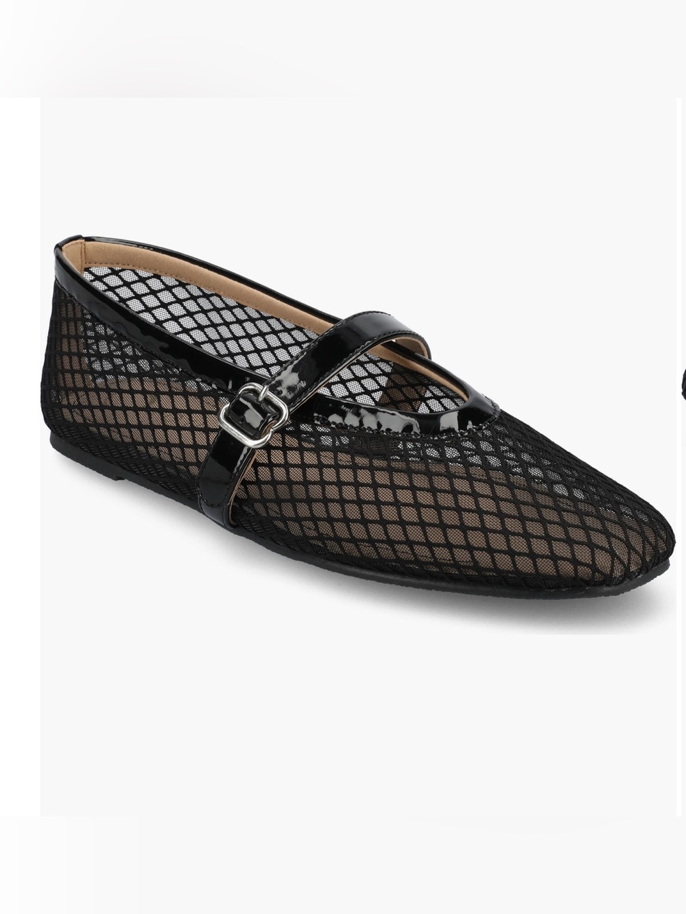 Journee Collection Black Mesh Mary Jane Loafers